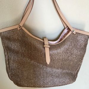 Stella & Dot Metallic Riviera Blush Tote